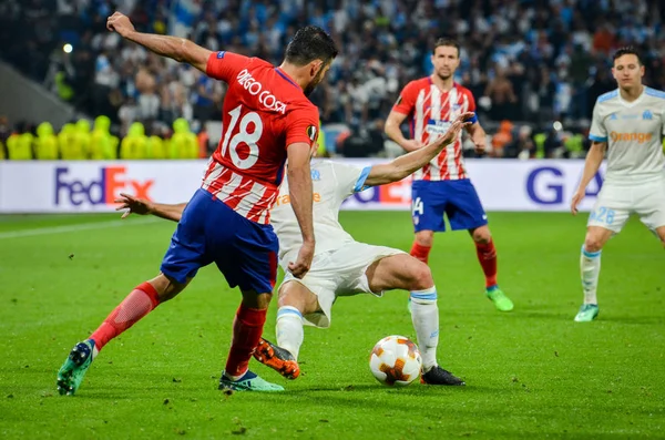 Lyon, Fransa - 16 Mayıs, 2018: Diego Costa Atletico Madrid vs Groupama Stadyumu, Fransa Olimpik Marsilya arasında final Uefa Avrupa Ligi maçı sırasında