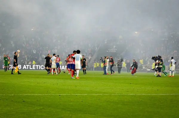 Lyon France May 2018 Athletico Madrid Celebrates Victory Final Uefa — Stock Photo, Image