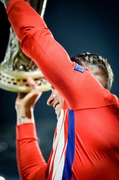 Lyon Francja Maja 2018 Athletico Madryt Graczy Fernando Torres Świętuje — Zdjęcie stockowe