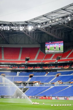 Lyon, Fransa - 16 Mayıs, 2018: Lyon Stadyumu Olimpik Marsilya Groupama Stadyumu, Fransa Atletico Madrid rakip arasındaki final Uefa Avrupa Ligi maçı sırasında ayrıntılı