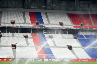 Lyon, Fransa - 16 Mayıs, 2018: Lyon Stadyumu Olimpik Marsilya Groupama Stadyumu, Fransa Atletico Madrid rakip arasındaki final Uefa Avrupa Ligi maçı sırasında ayrıntılı