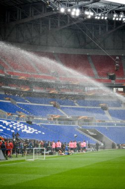 Lyon, Fransa - 16 Mayıs, 2018: eğitim futbolcular final Uefa Avrupa Ligi önce Atletico Madrid Maç Groupama Stadyumu, Fransa