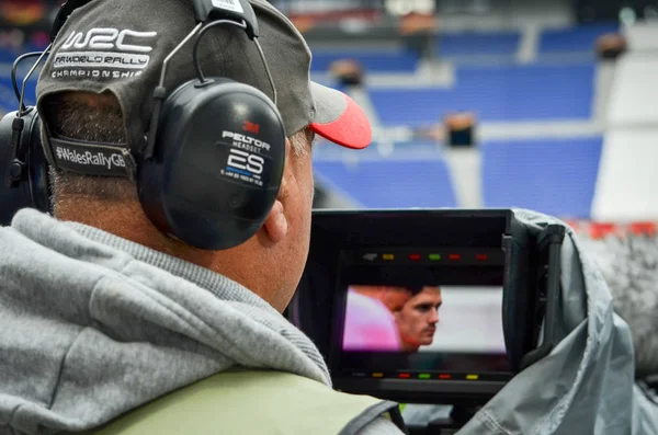 Lyon Francja Maja 2018 Operatorów Wideo Stadionie Strzelać Mecz Finałowy — Zdjęcie stockowe