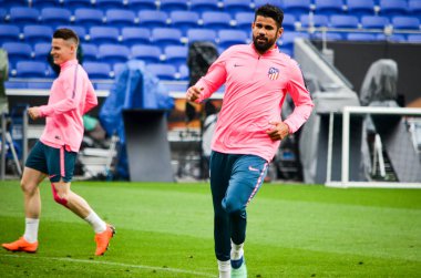 Lyon, Fransa - 16 Mayıs, 2018: Diego Costa daha önce final Uefa Avrupa Ligi maçı Groupama Stadyumu, Fransa