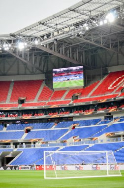 Lyon, Fransa - 16 Mayıs, 2018: Lyon Stadyumu Olimpik Marsilya Groupama Stadyumu, Fransa Atletico Madrid rakip arasındaki final Uefa Avrupa Ligi maçı sırasında ayrıntılı