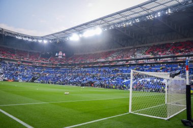 Lyon, Fransa - 16 Mayıs, 2018: genel görünümünü Lyon final Uefa Avrupa Ligi sırasında Groupama stadyumda maç, Fransa