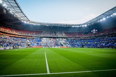 Lyon, Fransa - 16 Mayıs, 2018: genel görünümünü Lyon final Uefa Avrupa Ligi sırasında Groupama stadyumda maç, Fransa