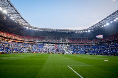 Lyon, Fransa - 16 Mayıs, 2018: genel görünümünü Lyon final Uefa Avrupa Ligi sırasında Groupama stadyumda maç, Fransa