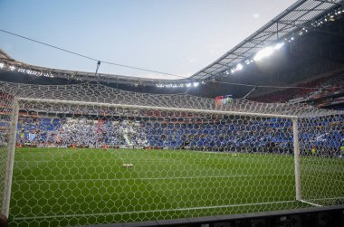 Lyon, Fransa - 16 Mayıs, 2018: genel görünümünü Lyon final Uefa Avrupa Ligi sırasında Groupama stadyumda maç, Fransa