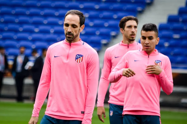 Lyon Francia Mayo 2018 Entrenamiento Futbolistas Del Atlético Madrid Antes —  Fotos de Stock