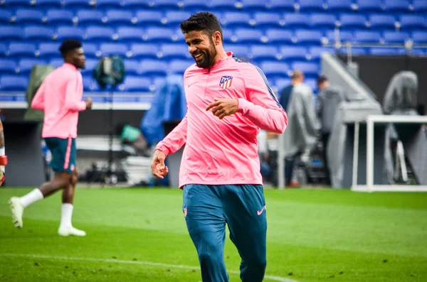 Lyon, Fransa - 16 Mayıs, 2018: Diego Costa daha önce final Uefa Avrupa Ligi maçı Groupama Stadyumu, Fransa