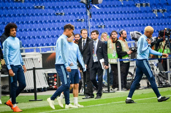 Lyon França Maio 2018 Treinamento Jogador Futebol Olímpico Marselha Antes — Fotografia de Stock