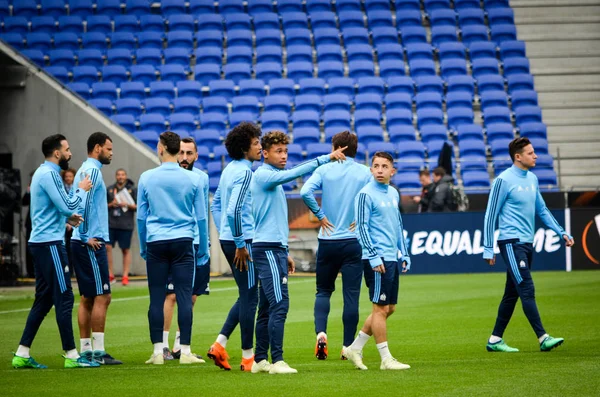 Lyon França Maio 2018 Treinamento Jogador Futebol Olímpico Marselha Antes — Fotografia de Stock