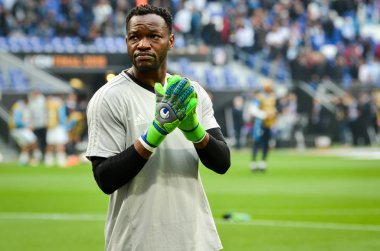 Lyon, Fransa - 16 Mayıs, 2018: futbol oyuncu Olimpik Marsilya eğitim daha önce final Uefa Avrupa Ligi maç Atletico Madrid vs arasında Olimpik Marsilya Groupama Stadyumu, Fransa