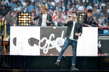 Lyon, Fransa - 16 Mayıs, 2018: Uefa Avrupa Ligi oyuncu Groupama Stadyumu, Fransa final Uefa Avrupa Ligi maçı sırasında açılış töreni