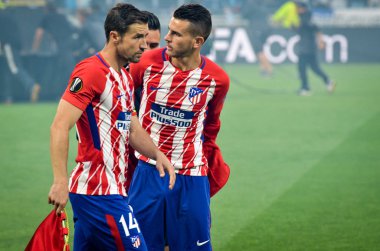 Lyon, Fransa - 16 Mayıs, 2018: Gabi Atletico Madrid vs Groupama Stadyumu, Fransa Olimpik Marsilya arasında final Uefa Avrupa Ligi maçı sırasında