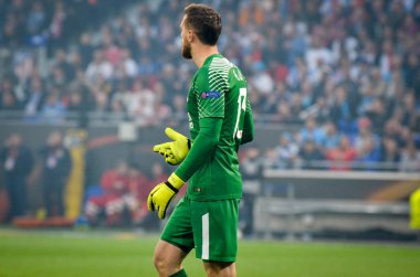 Lyon, Fransa - 16 Mayıs, 2018: Jan Oblak arada Atletico Madrid vs Olimpik Marsilya Groupama Stadyumu, Fransa final Uefa Avrupa Ligi maçı sırasında