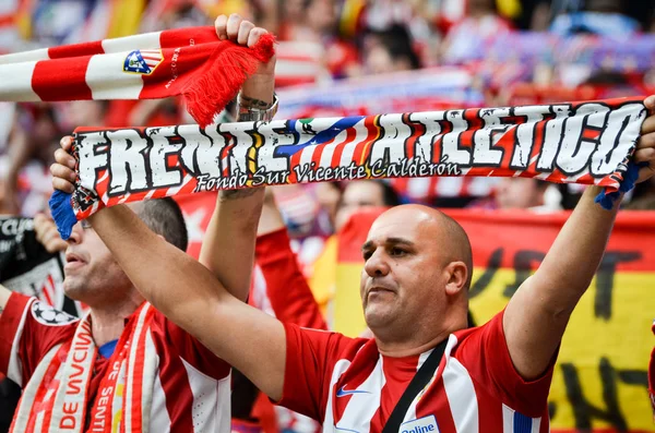 Lyon Fransa Mayıs 2018 Atletico Madrid Taraftarları Final Uefa Avrupa — Stok fotoğraf