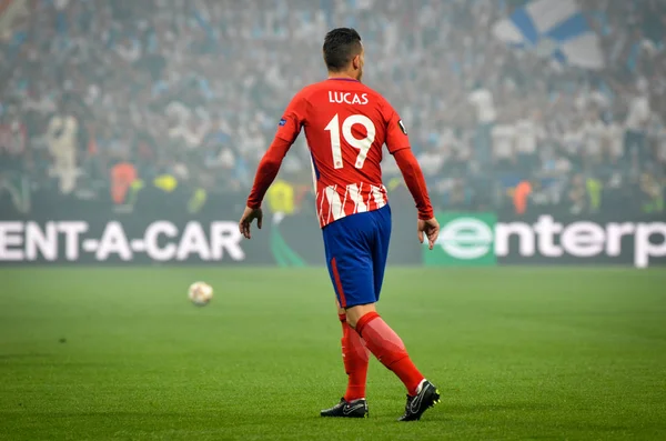 Lyon Francia Maggio 2018 Lucas Hernandez Durante Ultima Partita Della — Foto Stock