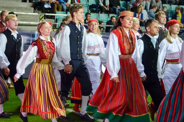 Tallinn Estonya Ağustos 2018 Açılış Töreninde Estonya Erkek Kadınların Son — Stok fotoğraf