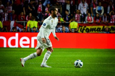 Tallinn, Estonya - 15 Ağustos, 2018: 2018 Uefa Süper Kupası Finali sırasında Çifleşme maç arada Atletico Madrid vs Real Madrid A. Le Coq Arena Stadyumu, Estonya,