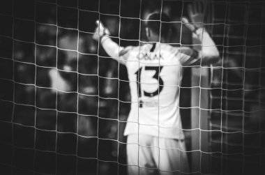 Tallinn, Estonya - 15 Ağustos, 2018: Jan Oblak final sırasında yak²n 2018 Uefa Süper Kupası maç arada Atletico Madrid vs Real Madrid A. Le Coq Arena Stadyumu, Estonya