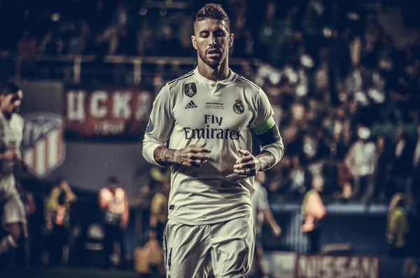 Tallinn Estonsko Srpen 2018 Sergio Ramos Během Finále 2018 Uefa — Stock fotografie