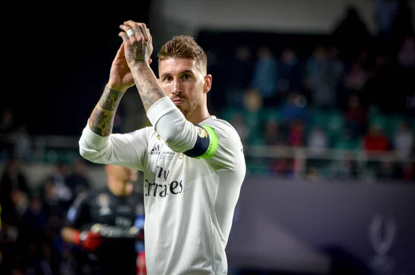 Tallinn Estonsko Srpen 2018 Sergio Ramos Během Finále 2018 Uefa — Stock fotografie