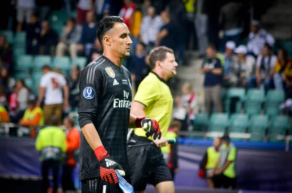 Tallin Estonia Sierpnia 2018 Keylor Navas Podczas Finału 2018 Uefa — Zdjęcie stockowe