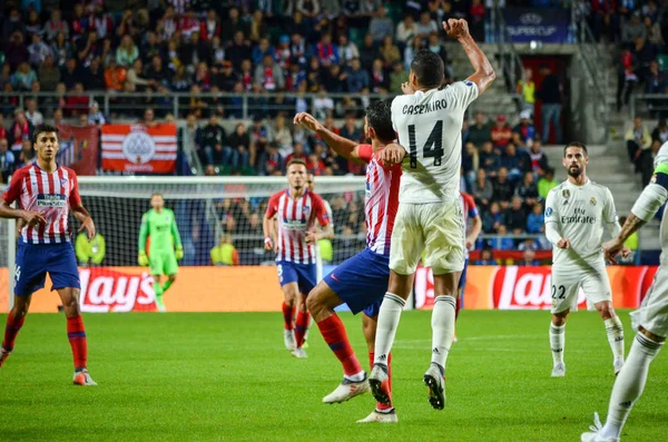 Tallinn Estland Augustus 2018 Diego Costa Casemiro Tijdens Finale 2018 — Stockfoto