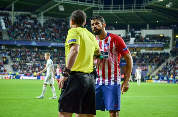 Tallinn Estonia Agosto 2018 Diego Costa Discute Emocionalmente Con Juez — Foto de Stock