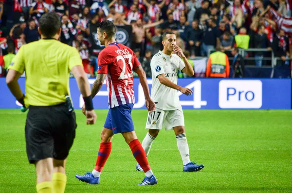 Tallinn Estônia Agosto 2018 Jogadores Vitolo Durante Partida Final Supercopa — Fotografia de Stock