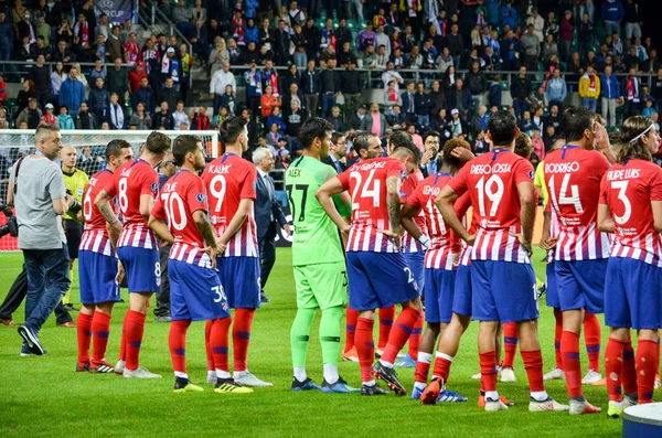 Tallinn Estonia Agosto 2018 Giocatori Dell Atletico Madrid Durante Finale — Foto Stock