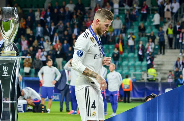 Tallinn Estonsko Srpen 2018 Fotbalisté Realu Madrid Obdrží Medaile Finalistky — Stock fotografie