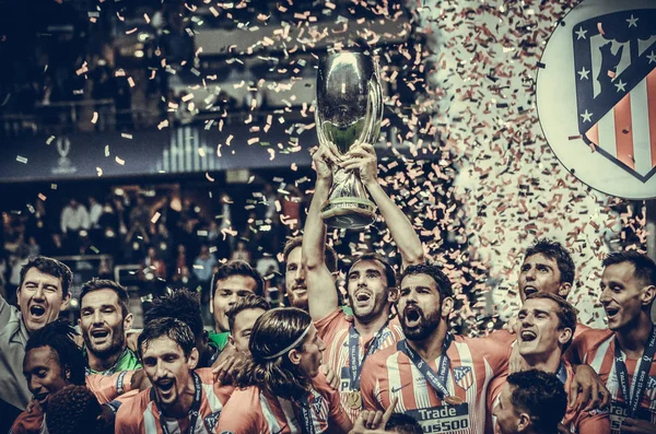 Tallinn Estonya Ağustos 2018 Futbolcular Atletico Madrid Son 2018 Uefa — Stok fotoğraf