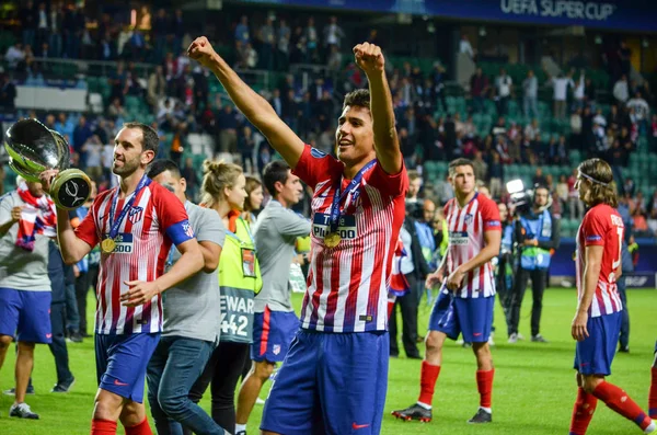 Tallinn Estonia August 2018 Santiago Arias Celebrate Victory Winning Uefa — Stock Photo, Image