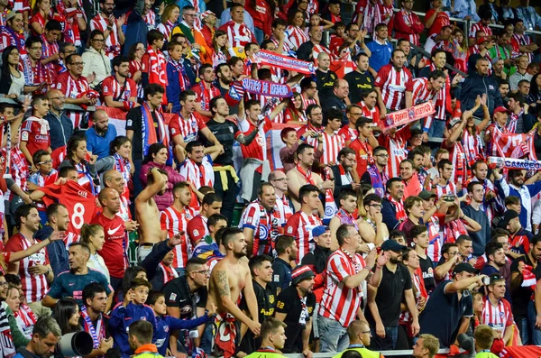 Tallinn Estonya Ağustos 2018 Hayranları Atletico Madrid Son 2018 Uefa — Stok fotoğraf