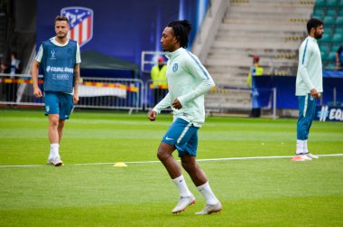 Tallinn, Estonya - 15 Ağustos, 2018: Gelson Martins son 2018 Uefa Süper Kupası sırasında maç Atletico Madrid vs Real Madrid, Estonya arasında