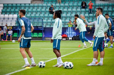 Tallinn, Estonya - 15 Ağustos, 2018: Gelson Martins son 2018 Uefa Süper Kupası sırasında maç Atletico Madrid vs Real Madrid, Estonya arasında