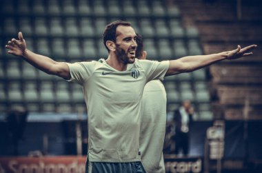 Tallinn, Estonya - 15 Ağustos, 2018: son 2018 Uefa Süper Kupası maç önce Atletico Madrid vs Real Madrid, Estonya arasında Real Madrid futbol oyuncuların eğitim