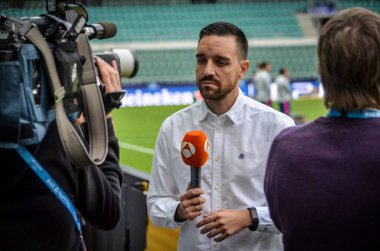 Tallinn, Estonya - 15 Ağustos, 2018: son 2018 Uefa Süper Kupası maç önce Atletico Madrid vs Real Madrid, Estonya arasında Real Madrid futbol oyuncuların eğitim