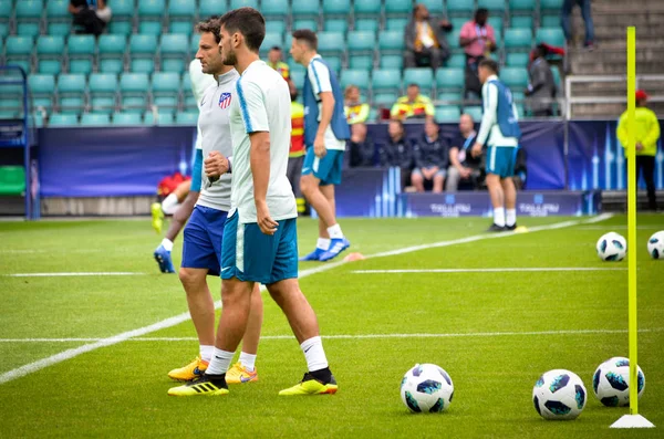 Tallinn Estland Augustus 2018 Voetballers Tijdens Finale 2018 Uefa Super — Stockfoto