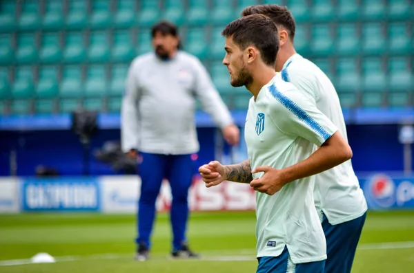 Tallinn Estonia Agosto 2018 Jugadores Fútbol Durante Partido Final Supercopa —  Fotos de Stock