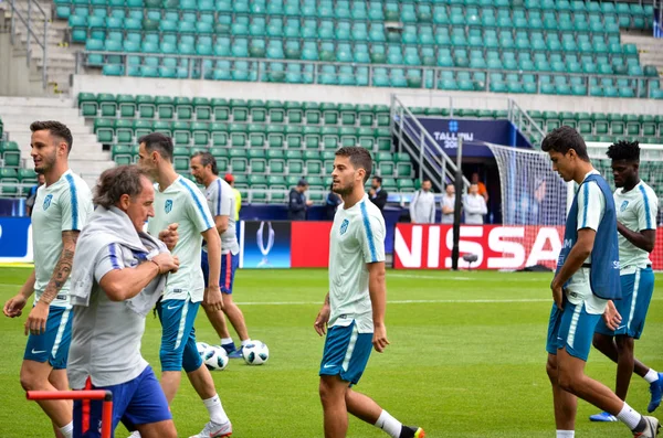 Tallinn Estonia August 2018 Football Players Final 2018 Uefa Super — Stock Photo, Image