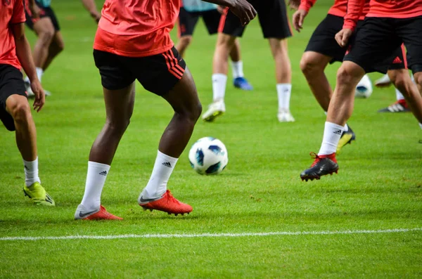 Tallinn Estonia Agosto 2018 Allenamento Dei Calciatori Del Real Madrid — Foto Stock