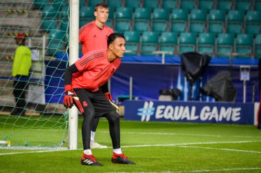 Tallinn, Estonya - 15 Ağustos, 2018: son 2018 Uefa Süper Kupası maç önce Atletico Madrid vs Real Madrid, Estonya arasında Real Madrid futbol oyuncuların eğitim