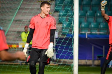 Tallinn, Estonya - 15 Ağustos, 2018: son 2018 Uefa Süper Kupası maç önce Atletico Madrid vs Real Madrid, Estonya arasında Real Madrid futbol oyuncuların eğitim