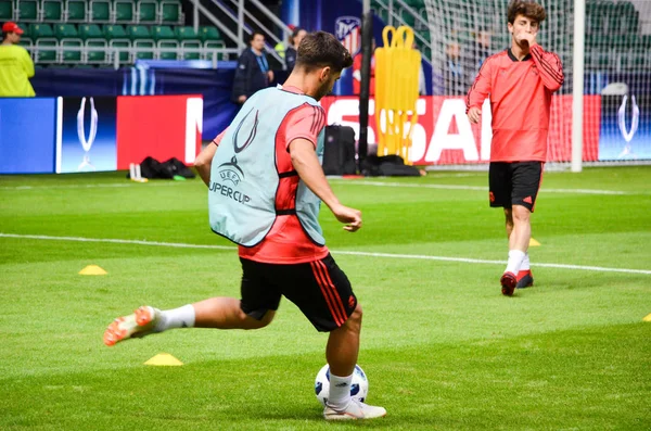 Tallinn Estonia Agosto 2018 Entrenamiento Futbolistas Del Real Madrid Antes — Foto de Stock