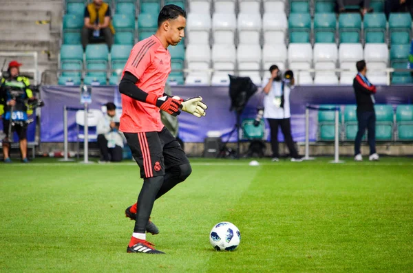 Tallinn, Estonya - 15 Ağustos, 2018: son 2018 Uefa Süper Kupası maç önce Atletico Madrid vs Real Madrid, Estonya arasında Real Madrid futbol oyuncuların eğitim