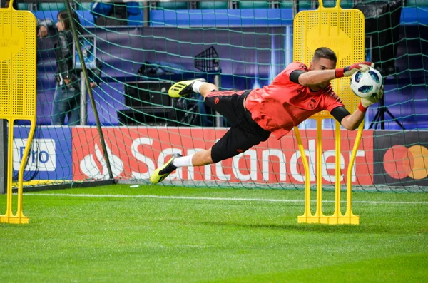 Tallinn Estônia Agosto 2018 Jogadores Futebol Durante Jogo Final Supercopa — Fotografia de Stock